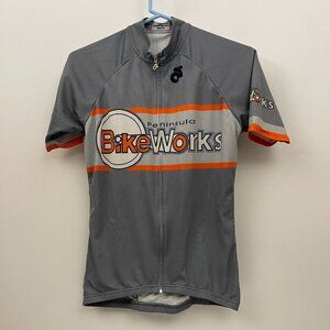 Champion System Men's Cycling Jersey Size M Gray Full Zip Race Cut Short Sleeve